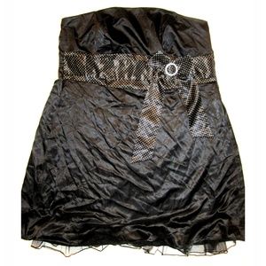 Torrid Dress PLUS 22 3X Black Satin Polka Dot Cocktail Formal Retro Prom NEW